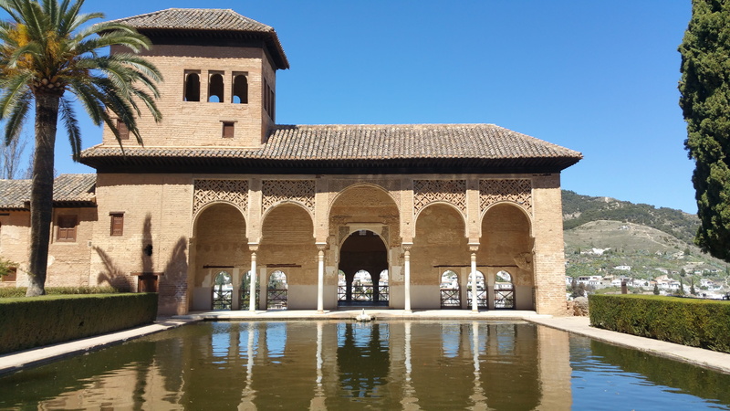 the past, swimming pool, architectural column, calat alhamra, built structure, outdoors, pavillon, water, reflection, 5K, building, architecture, nature
