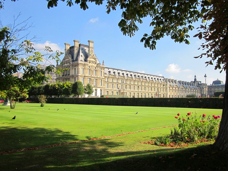 beige, museum, green, day, outdoors, concrete, travel, park, famous Place, field, no people, pavillon de marsan, plant, sky, the past, french, louvre palace