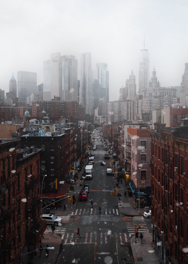 urban, urban art, day, city, traffic, new york, office building exterior, transportation, cloudy, road, aerial, travel, building exterior, outdoors, 4K