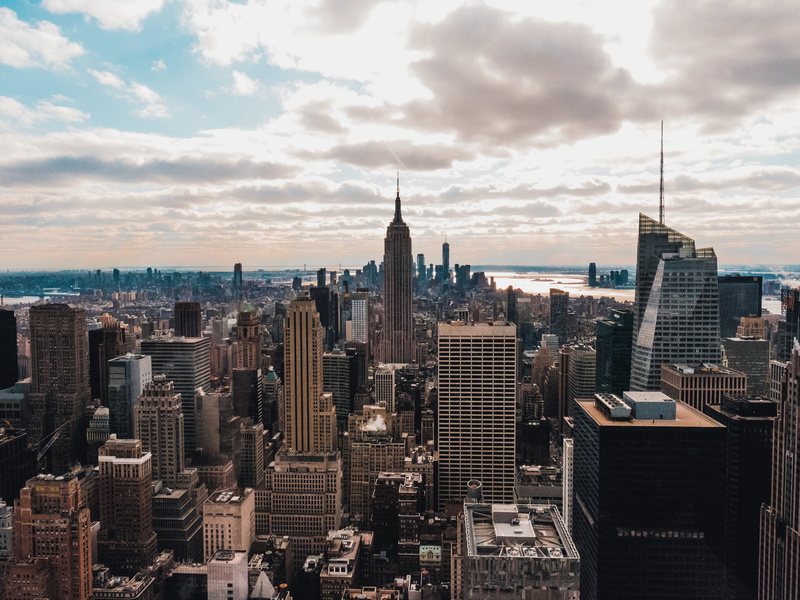 cloud - sky, downtown, spire, nature, tall - high, sky, 5K, tower, settlement, modern, skyscraper, new york, building exterior, travel destinations, outdoors