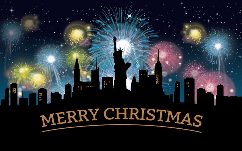 york, happy, fireworks, city, new, year, card, hd, christmas, 1080P