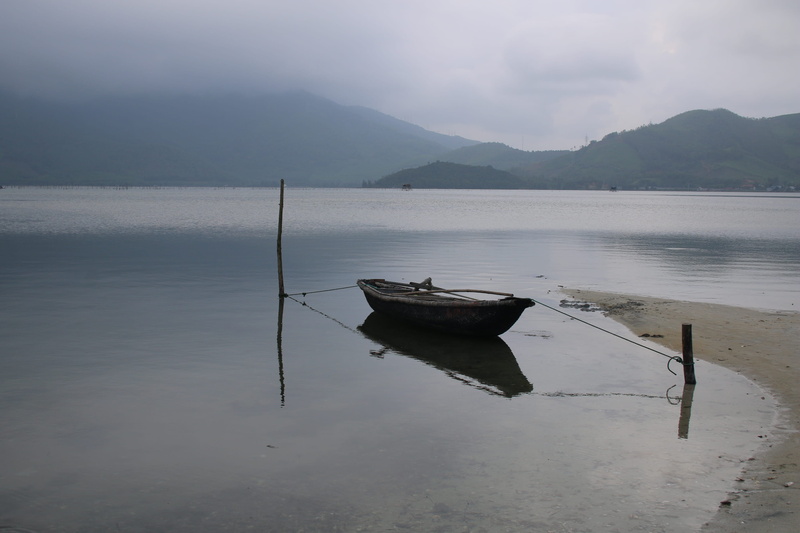 no people, nature, outdoors, nautical vessel, mode of transportation, rowboat, mountain range, fishing boat, non-urban scene, tranquility, scenics - nature