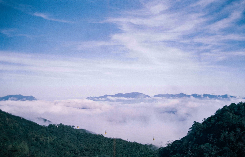 sun, mountain range, tree, fly, nature, landscape, happy, mountain peak, 2K, vintage, air, beauty in nature, tranquil scene, film, travel, no people, growth