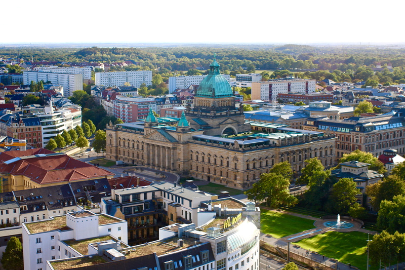 metropolis, travel destinations, sky, 5K, town center, roof, leipzig, tree, outlook, residential district, germany, day, town, built structure, high angle view