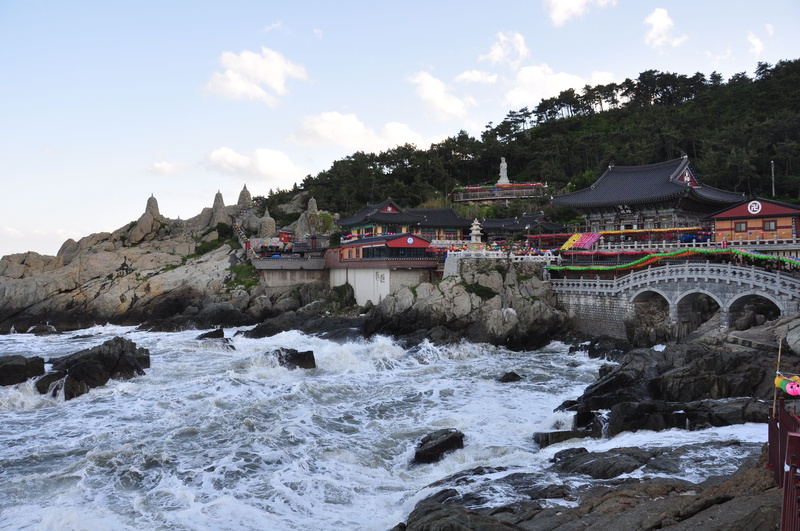 built structure, cloud - sky, busan, day, river, solid, beauty in nature, flowing, building exterior, motion, sky, water, 4K, flowing water, outdoors