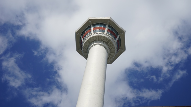 2K, tower, architecture, communication, sky, nature, blue, cloud - sky, tall - high, skyscraper, famous Place, architectural column, busan, no people