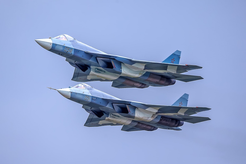 pair, T-50, flight, Videoconferencing Russia, 1080P, multi-role fighter, Su-57