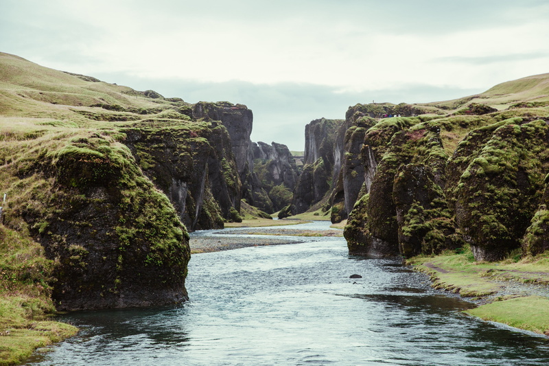 Iceland, Water, flowing water, passing, eroded, sky, river, land, Outdoor, Around the World, non-urban scene, cloud - sky, scenics - nature, stream, solid