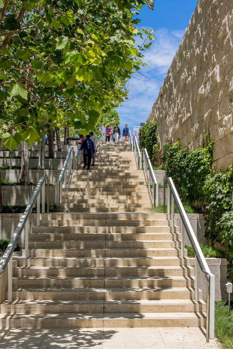 tree, outdoors, real people, railing, stairs, walking, built structure, trees, women, diminishing perspective, united states, symmetrical, day, rear view