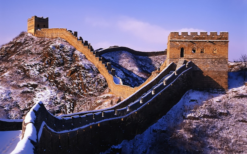 wall, winter, great, chine, 1080P