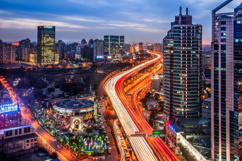 buildings, night, skyscrapers, cities, china, architecture, asian, highways, citylifes, skylines, skyline, cityscapes, bridges, asians, chine, light, shanghai