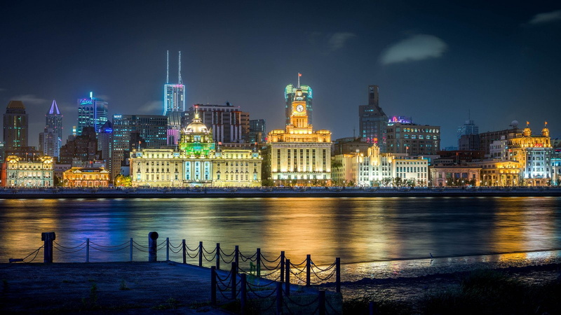 buildings, skyscrapers, bridges, skylines, architecture, china, light, cities, asians, 720P, shanghai, chine, skyline, citylifes, asia, cityscapes, night