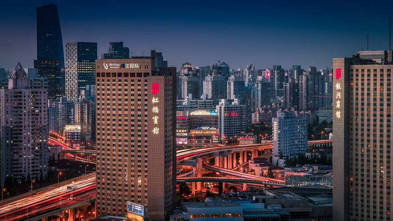 cityscapes, light, skyscrapers, cities, 720P, skylines, night, citylifes, shanghai, buildings, chine, highways, architecture, bridges, china, asians, skyline