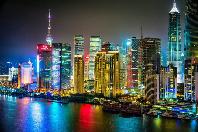 skyline, architecture, china, 720P, buildings, shanghai, chine, night, asia, bridges, light, highways, skyscrapers, asians, cityscapes, citylifes, skylines