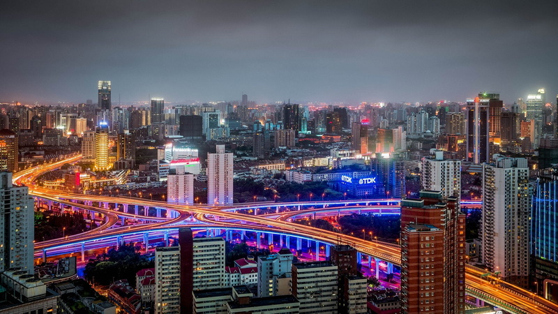 highways, asia, skyline, asians, shanghai, skylines, night, buildings, cityscapes, bridges, cities, skyscrapers, citylifes, asian, china, light, 720P