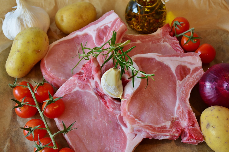 5K, food and drink, raw food, fruit, beef, chines, delicious, potato, animal, garlic, food, ribs, ingredients, pork chop, pork, freshness, eat, high angle view
