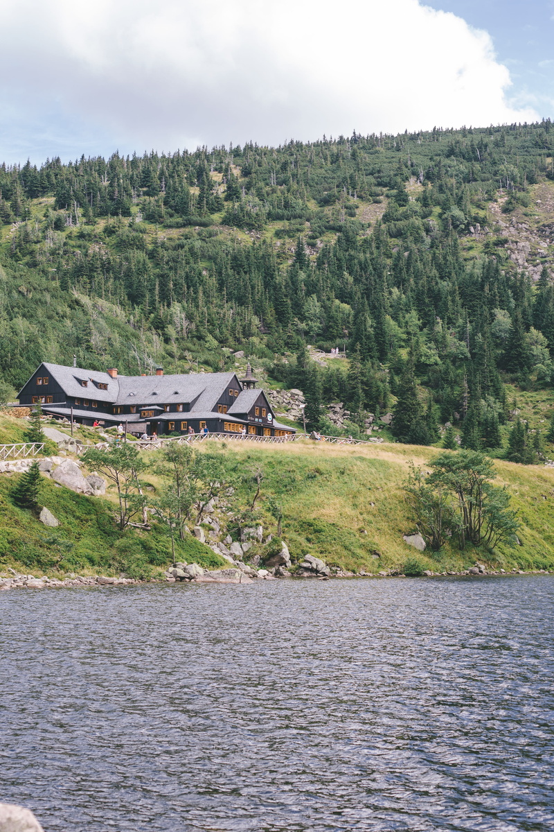 people, outdoors, built structure, karpacz, sky, moutain, cottage, building exterior, vacation, summer, land, samotnia, rocks, beauty in nature, green color