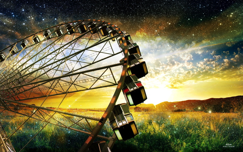 travel, travel Destinations, beauty in nature, wheel, dusk, environment, nature, brown, sky, spinning, plant, summer, field, amusement Park, fun, arts culture and entertainment