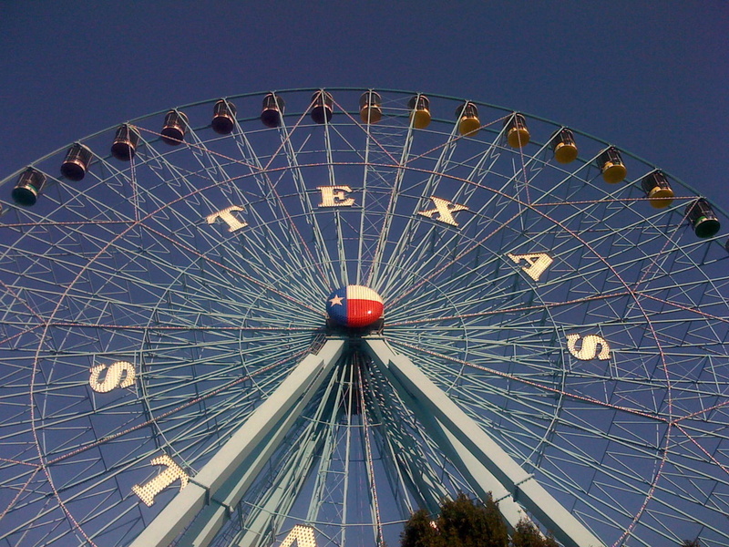 night, amusement park, no people, Fair, architecture, sky, clear sky, texas, gray, illuminated, Ferris, 1080P, city, dallas, fair, Wheel, shape, State