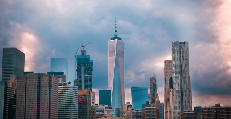no people, jungle, travel destinations, sky, built structure, world trade center, tower, nyc, building exterior, crane, united states, skyscrapers, residential district