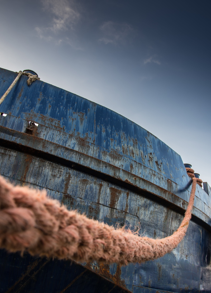 ship, clear sky, metal, sea, day, port burgas, sky, burgas, blue, rusty, winter, black, transportation, low angle view, architecture, water, old, weathered