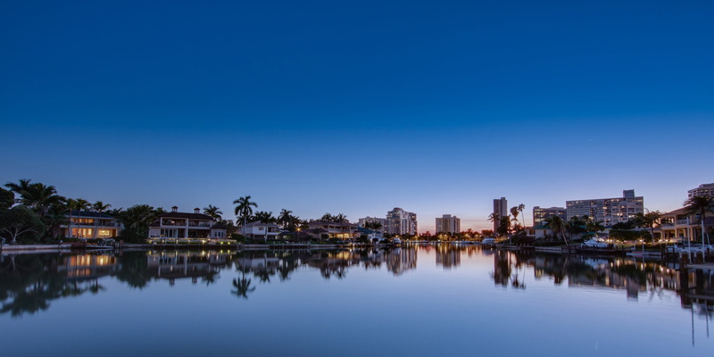 urban, building exterior, nature, office building exterior, twilight, scene, trees, lights, residential, sky, dark, lake, calm, building, outdoors, color