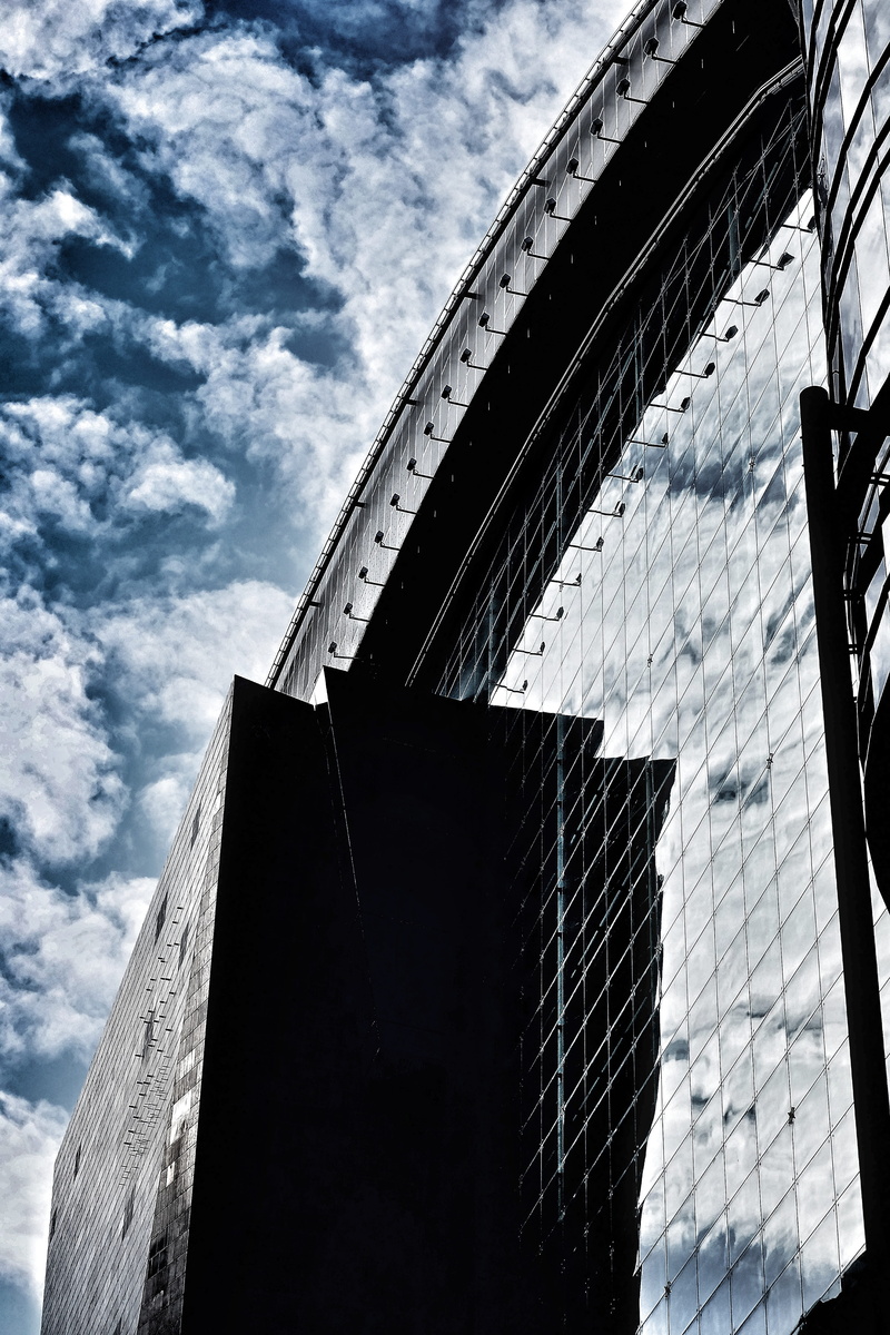 sky, low angle view, sunlight, reflexion, office, cloud, mong kok, 4K, day, pattern, bridge - man made structure, architecture, nature, city, cloud - sky