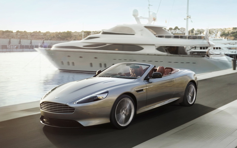 car, day, no people, retro styled, yacht, aston, Aston Martin.ДБ9, luxury, Volante, wealth, water, girl, background, mode of transportation, the front