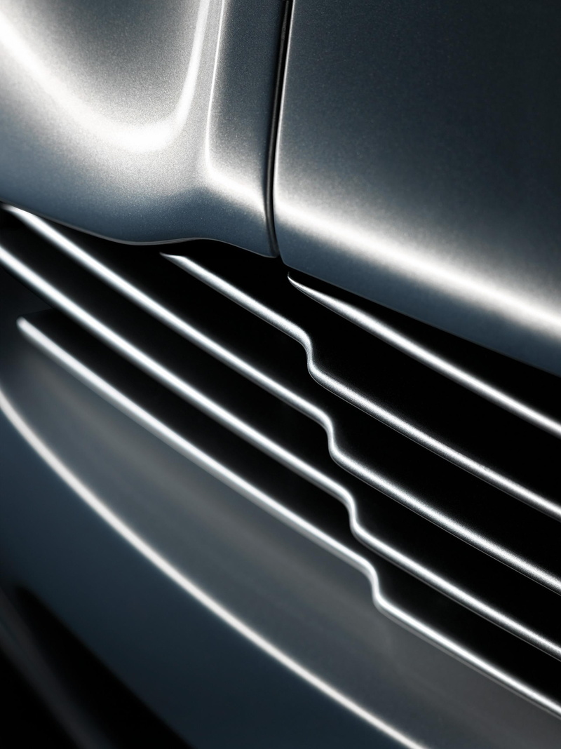 macro, aston, abstract backgrounds, martin, extreme close-up, mode of transportation, transportation, silver colored, dark, alloy, chrome, 2K, aluminum