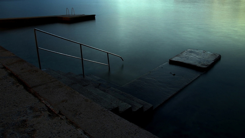 pier, green water, water, Habor, nature, 720P, sea, stairway, hd, green, art, beaches