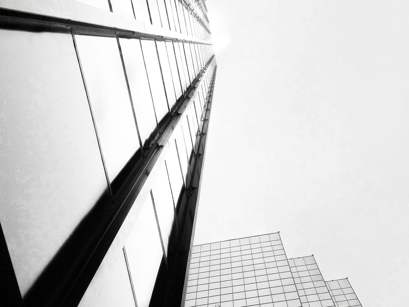 buidling, office building exterior, architecture, skyscraper, 1080P, all white, content creator, no people, day, aesthetic, white, clear sky, modern, bridge - man made structure