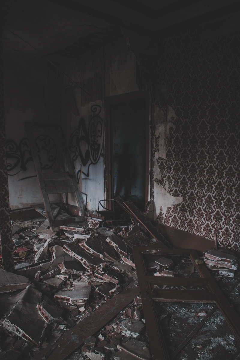 obsolete, damaged, run-down, man, outdoors, saint-égrève, destruction, junk, wall, bad condition, banister, ghost, indoors, dirt, doorway, architecture
