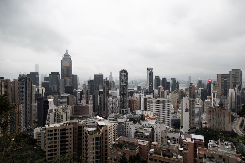 cloudy, architecture, hongkong island, scenery, apartment building, metropolis, cloud - sky, high rise, town, tall - high, cityscape, nature, financial district