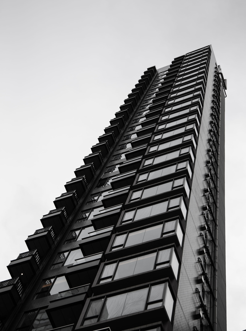 copy space, in a row, town, modern, high rise, office, building exterior, built structure, architecture, sky, city, 4K, monochromatic, hongkong island