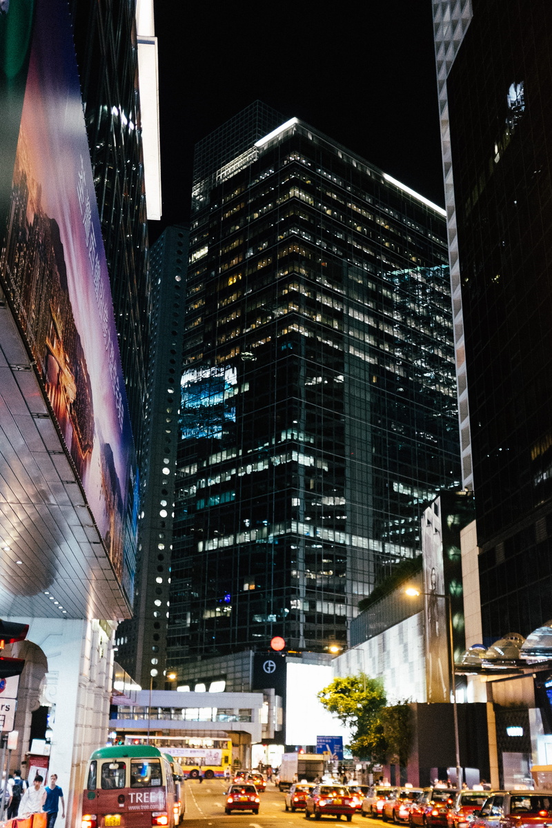 office building exterior, financial district, hong kong, building exterior, built structure, building, women, incidental people, hong kong island, tall - high