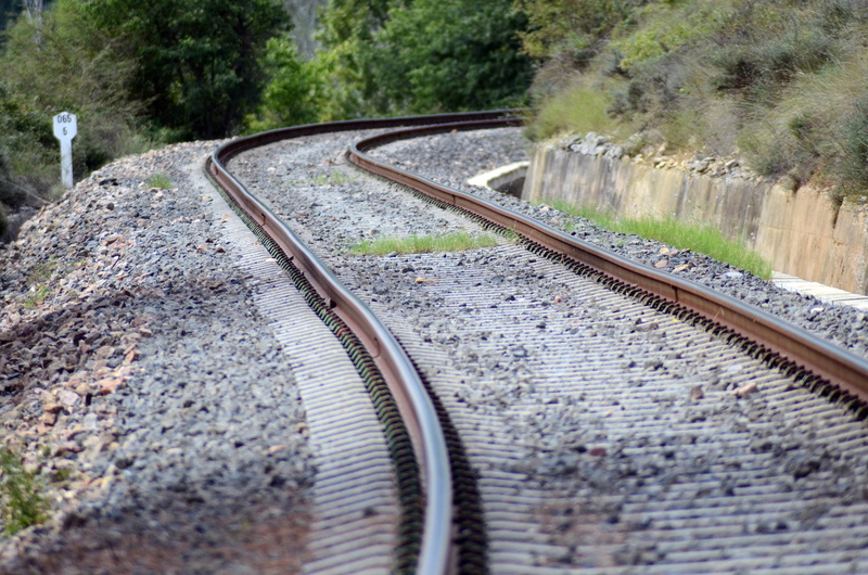 4K, selective focus, day, metal, railroad track, track, long, perspective, travel, photograph, via, landscape, nature, endless, infinity, direction, transport