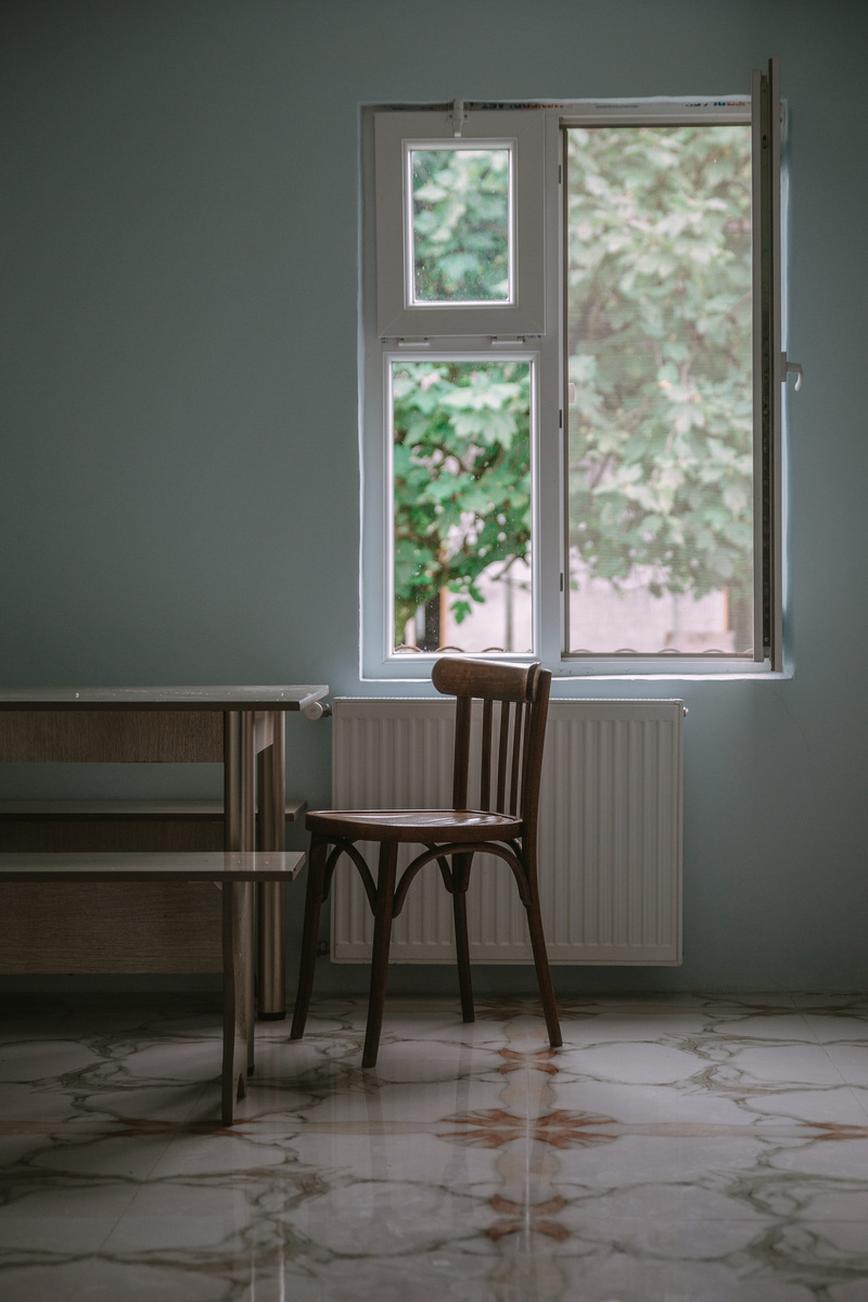 indoors, window, domestic room, furniture, nature, living room, 4K, simplicity, absence, chair, small, near, empty, no people, table, flooring, seat, day