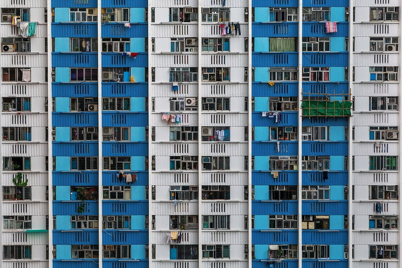 pattern, building exterior, city, residential district, minimalism, outdoors, air conditioner, white, modern, full frame, office building exterior, no people