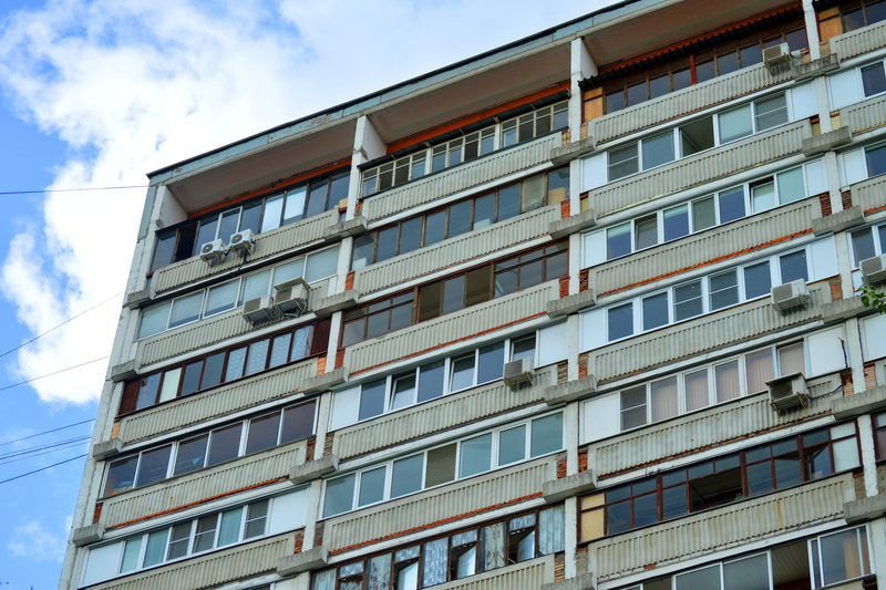 soviet, windows, gray, residential, blue, sunlight, Architecture, outdoors, residential district, window, in a row, building exterior, air conditioners