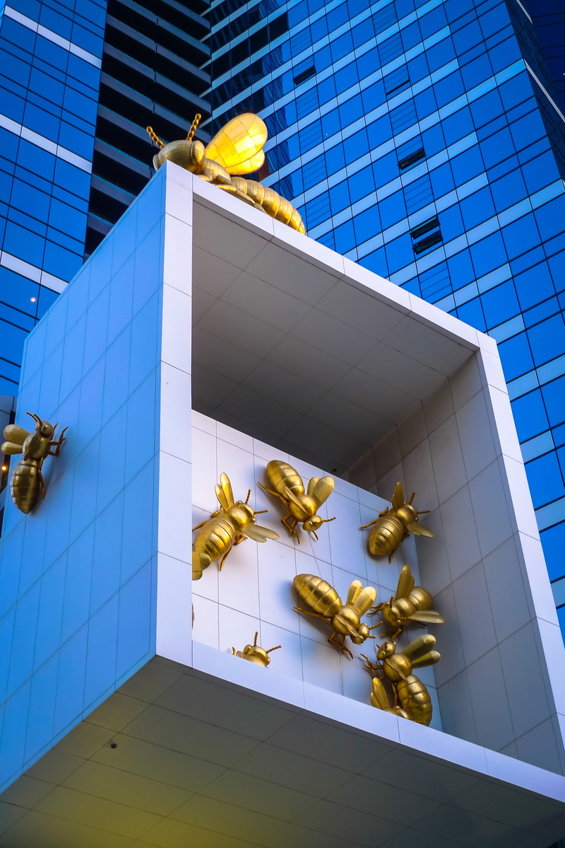 architecture, blue, melbourne, representation, day, modern, yellow, high rise, sculpture, travel, design, house, animal, building exterior, building, cityscape