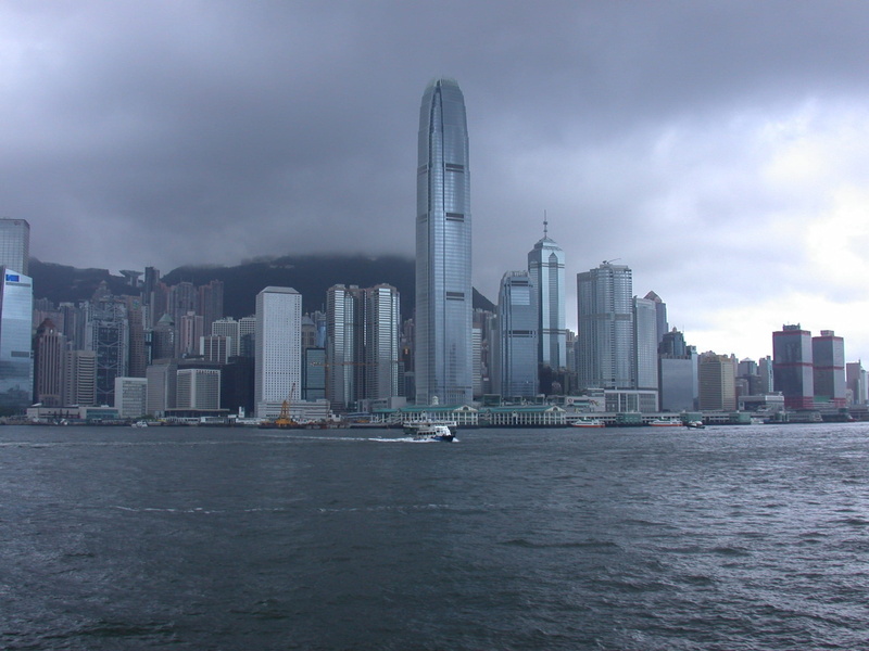 water, buildings, cityscape, gray, hong kong, sky, skyscrapers, city, cities, no people, 1080P, grey, office building exterior, building, building exterior