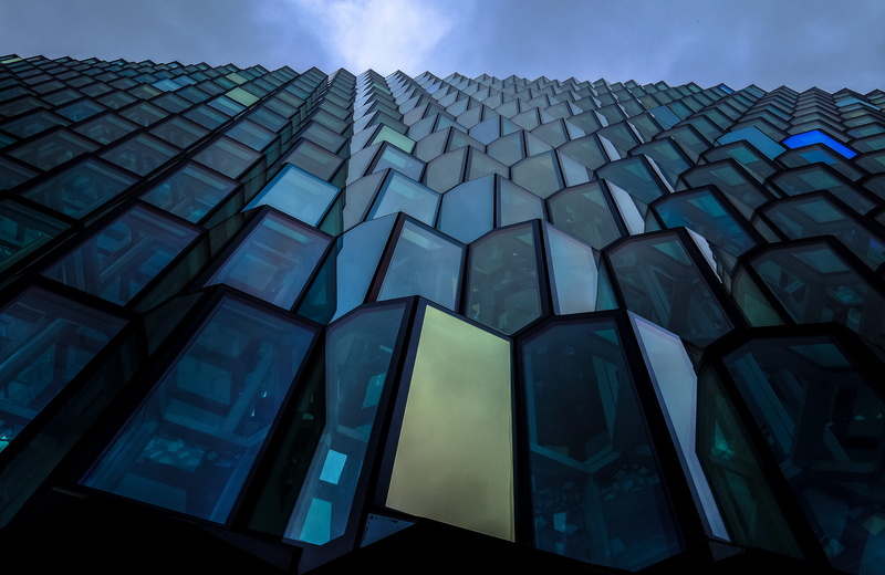 triangle, housing, modern, day, city, low, glass - material, sphere, shelter, roof, no people, glass, low angle view, sky, skylight, building, back, buildings