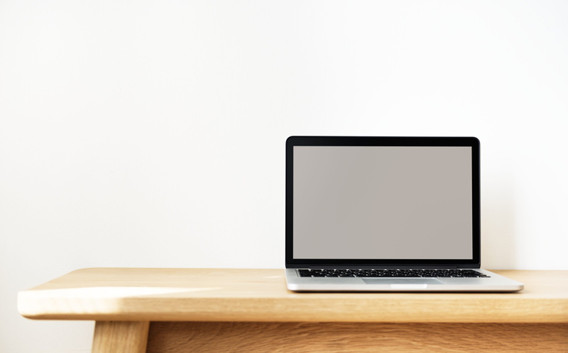 pro, copy space, device, technology, mock up, indoors, floral, laptop, wood - material, simple, screen saver, studio shot, modern, computer monitor, no people