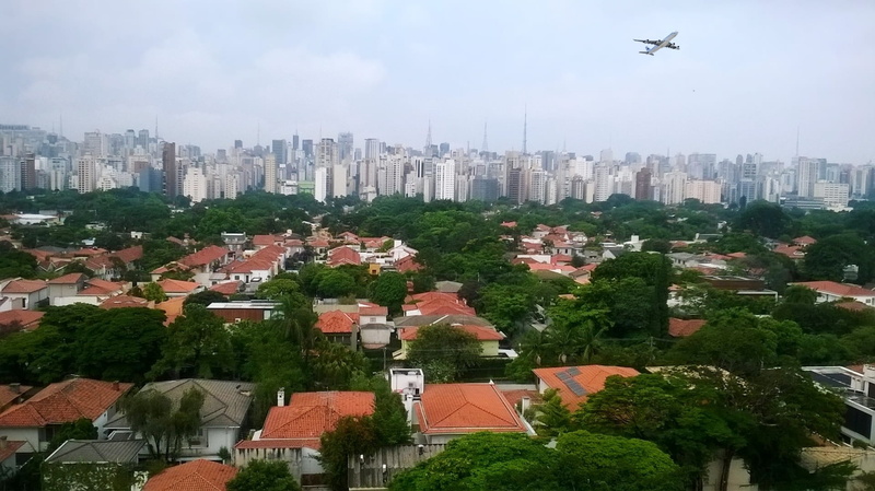 building, nature, skyscraper, brazil, 1080P, vista, landing, cloud - sky, urban, architecture, high angle view, plant, plane, taxiing, day, building exterior