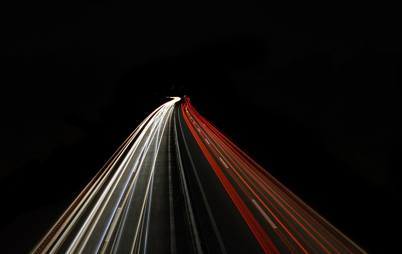 Highway, architecture, blurred motion, darkness, quickly, speed, lines, fast, urban, abstractly campfire, no people, passing, black, photography, light