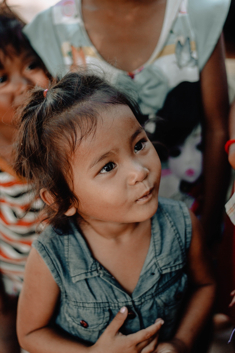 5K, girls, cambodia, wonder, portrait, happy, kids, looking, front view, child, lifestyles, innocence, girl, queue, people, emotion, women, boys, real people