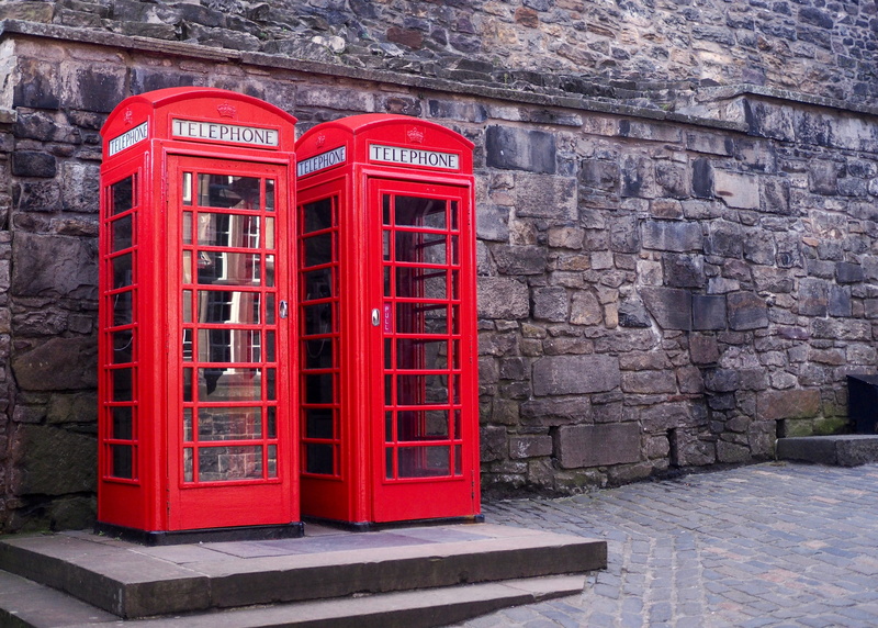 london - England, wall, telephone, wall - building feature, pay phone, city, street, sidewalk, no people, red, day, red telephone box, united, stone wall