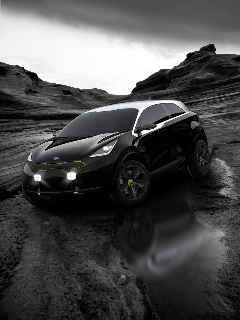 Kia, crossover, black, test-drive, Kia Niro, 5K, mountain, concept, hybrid, ecosafe