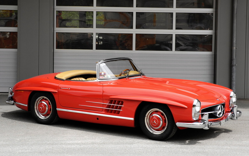 convertible, vintage car, day, glass - material, transportation, coupe, retro, land vehicle, 300sl, window, car, architecture, reflection, motor vehicle