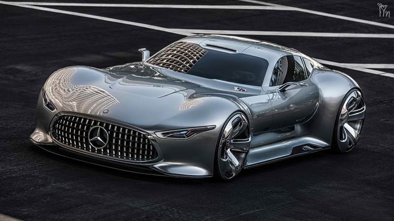 1080P, Mercedes-Benz, gran turismo, coupe, benz, AMG, Vision, mercedes, gray, concept